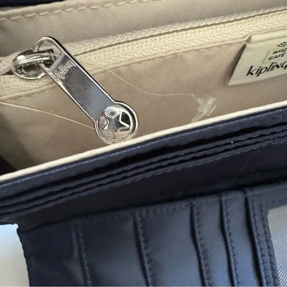 Kipling Blue Fabric Trifold Snap Wallet - Picture 8 of 10